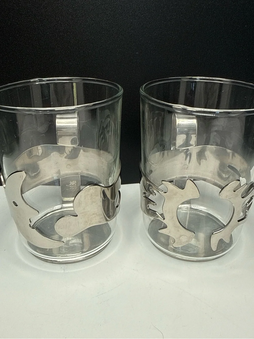 Vintage WMF Cromargan Celestial Tea Set of 2 Stainless Steel GERMANY